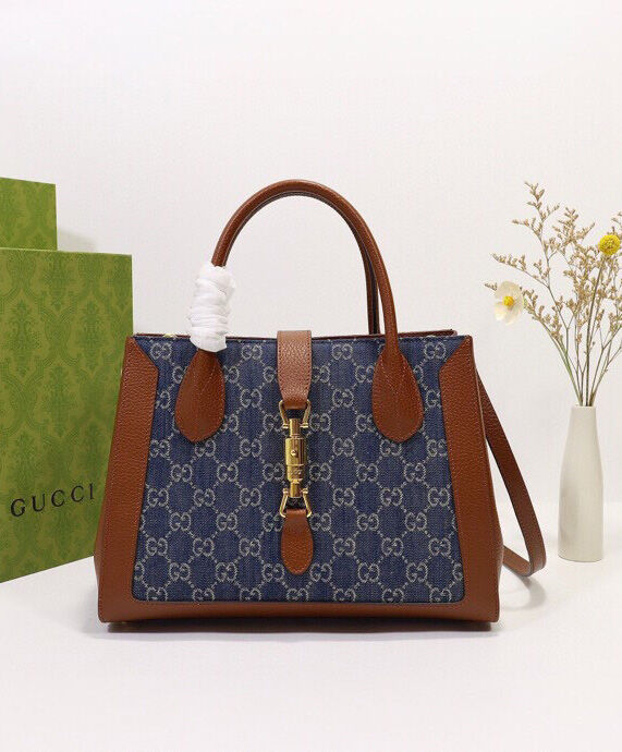 Gucci Jackie 1961 Medium Tote Bag 649016 Blue