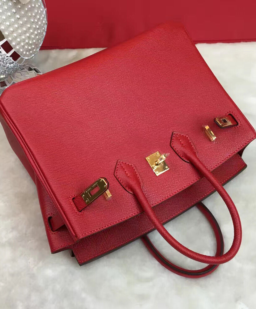 Hermes Birkin 25 Epsom Leather Paon Phw Red