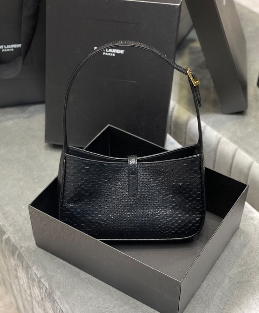 Saint Laurent Le 5 A 7 Hobo Bag In Cowhide Black