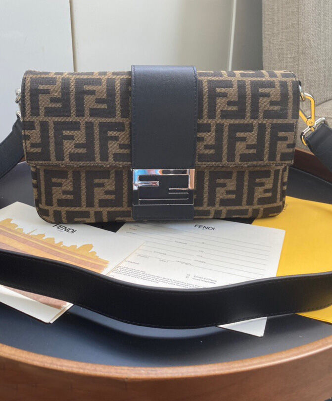 Fendi Baguette Fabric Bag 7VA472 Black