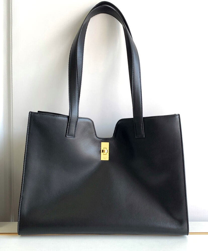 Celine Cabas 16 In Smooth Calfskin Black
