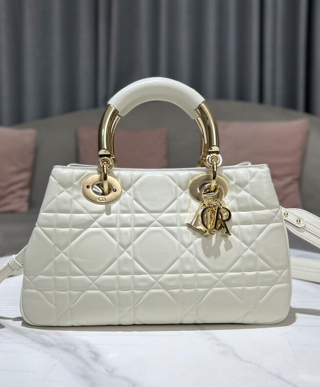 Christian Dior Medium Lady 95.22 Bag Cream
