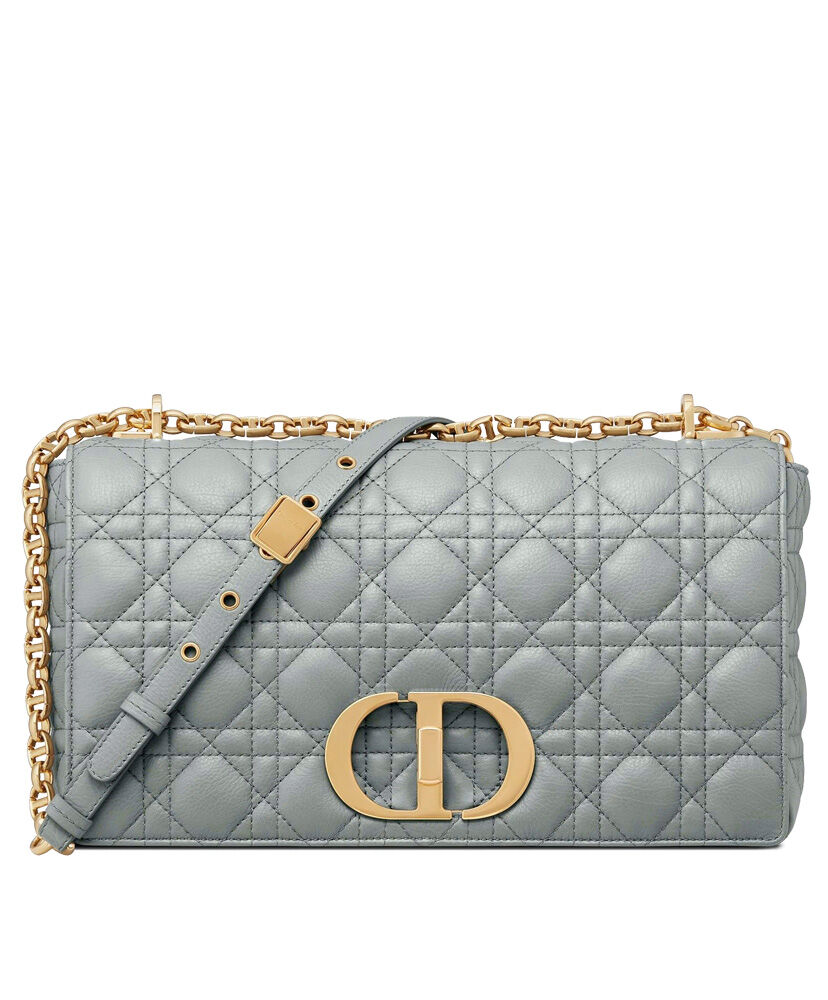 Christian Dior Large Dior Caro Bag Gray