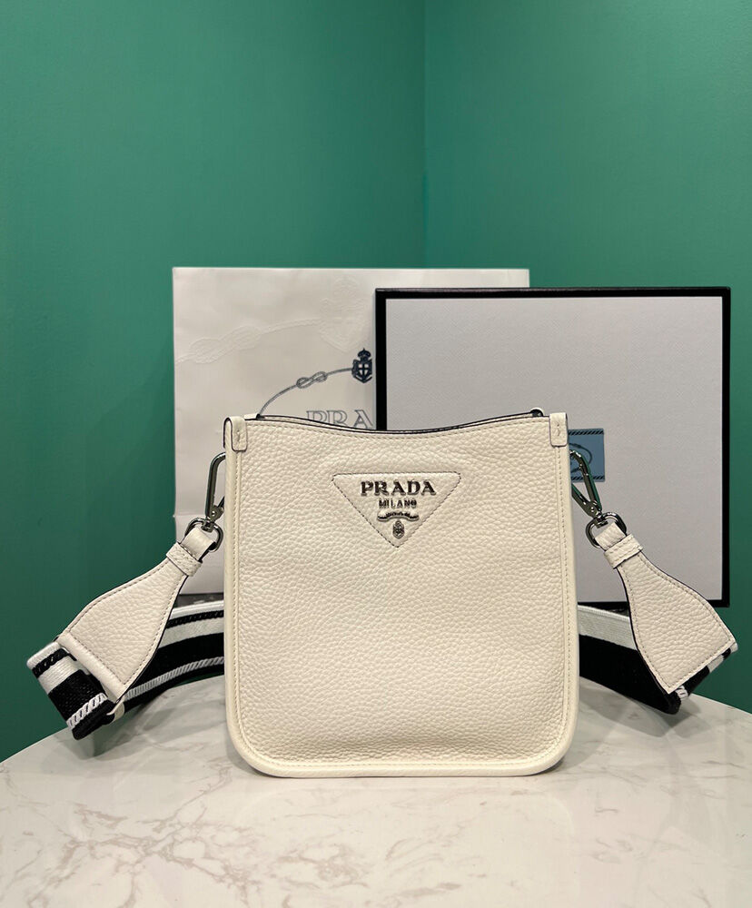 Prada Leather Mini Shoulder Bag Cream