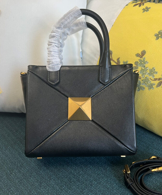 Valentino Small One Stud Nappa Handbag Black