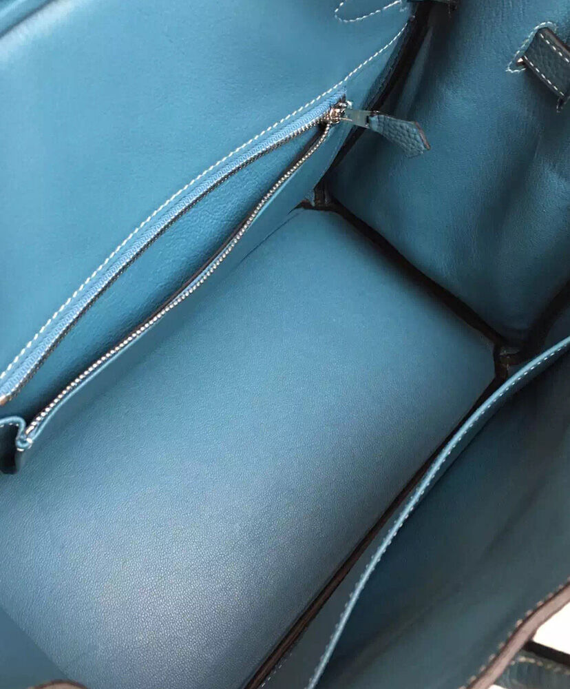 Hermes Birkin 30 Bag Togo Leather Blue