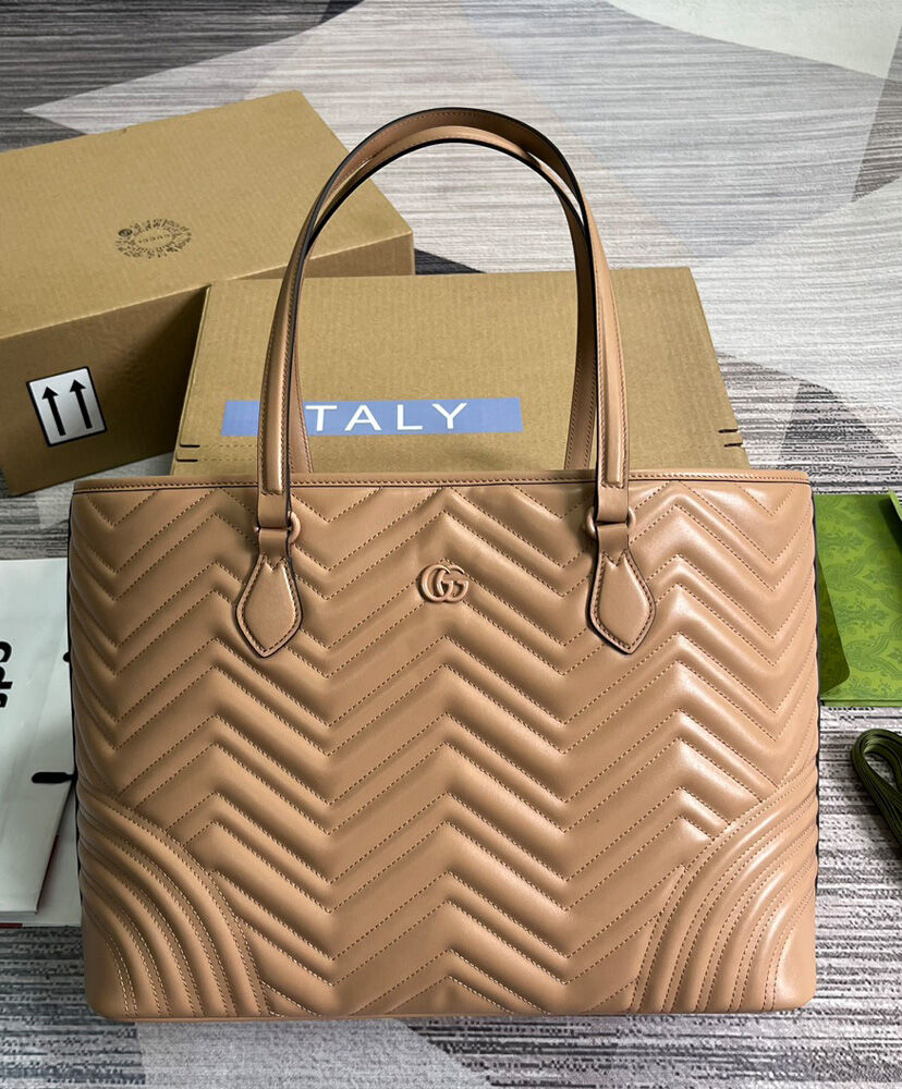 Gucci GG Marmont Large Tote Bag 739684 Apricot