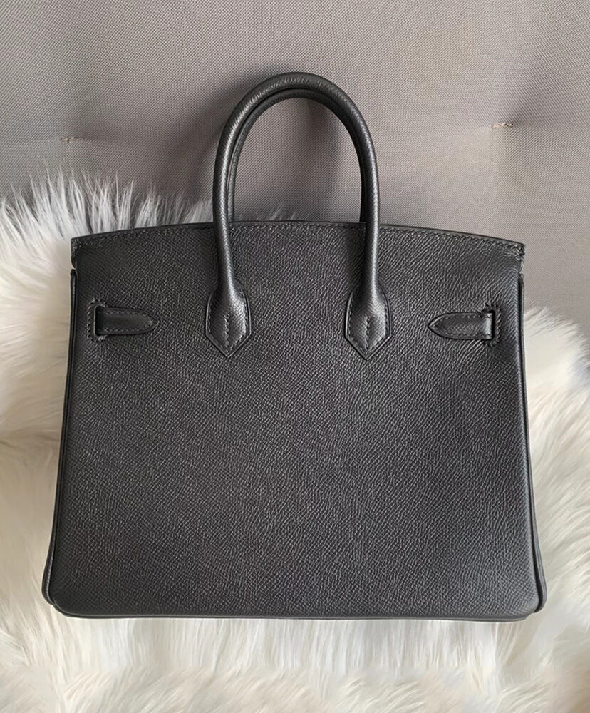 Hermes Birkin 25 Epsom Leather Paon Phw Black