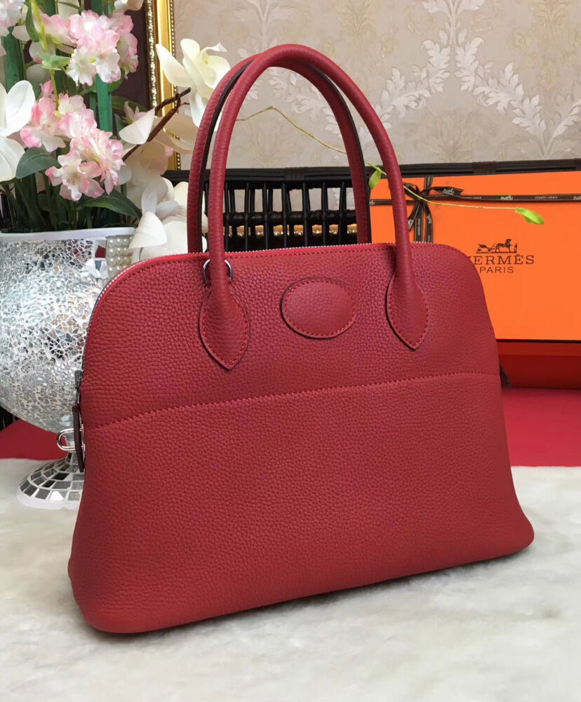 Hermes Bolide 31 Togo Leather Red