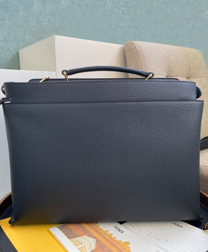 Fendi Peekaboo Iconic Essential Calf Leather Bag 7VA476 Black