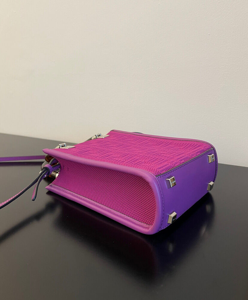 Fendi Mini Sunshine Shopper FF Fabric Mini Bag 8BS051 Peachblow
