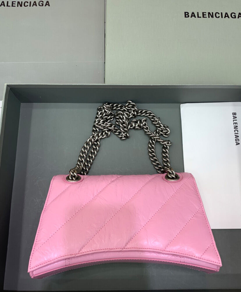 Balenciaga Crush Small Chain Bag Quilted Pink