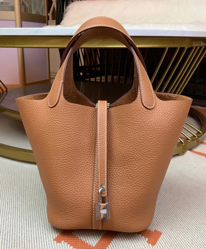 Hermes Picotin Lock Togo Bag 18cm Coffee