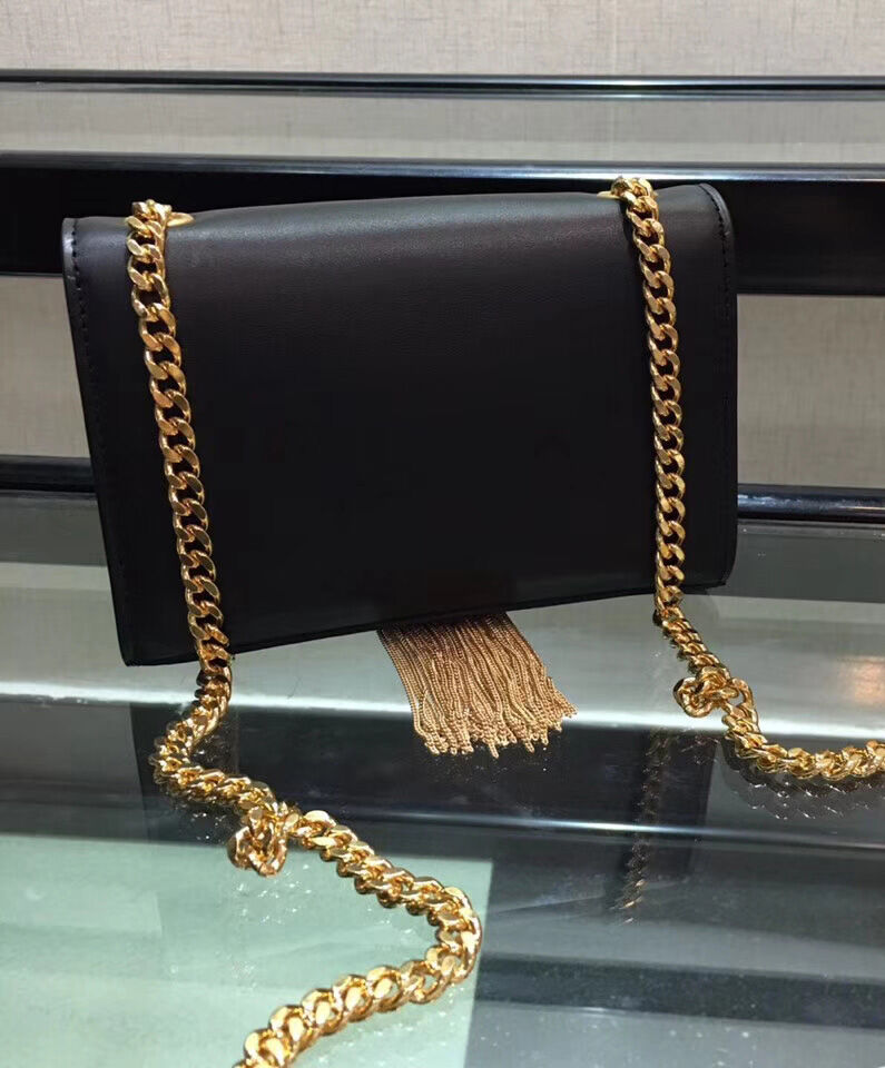 Saint Laurent Kate Monogram Ysl Small Tassel Shoulder Bag Black