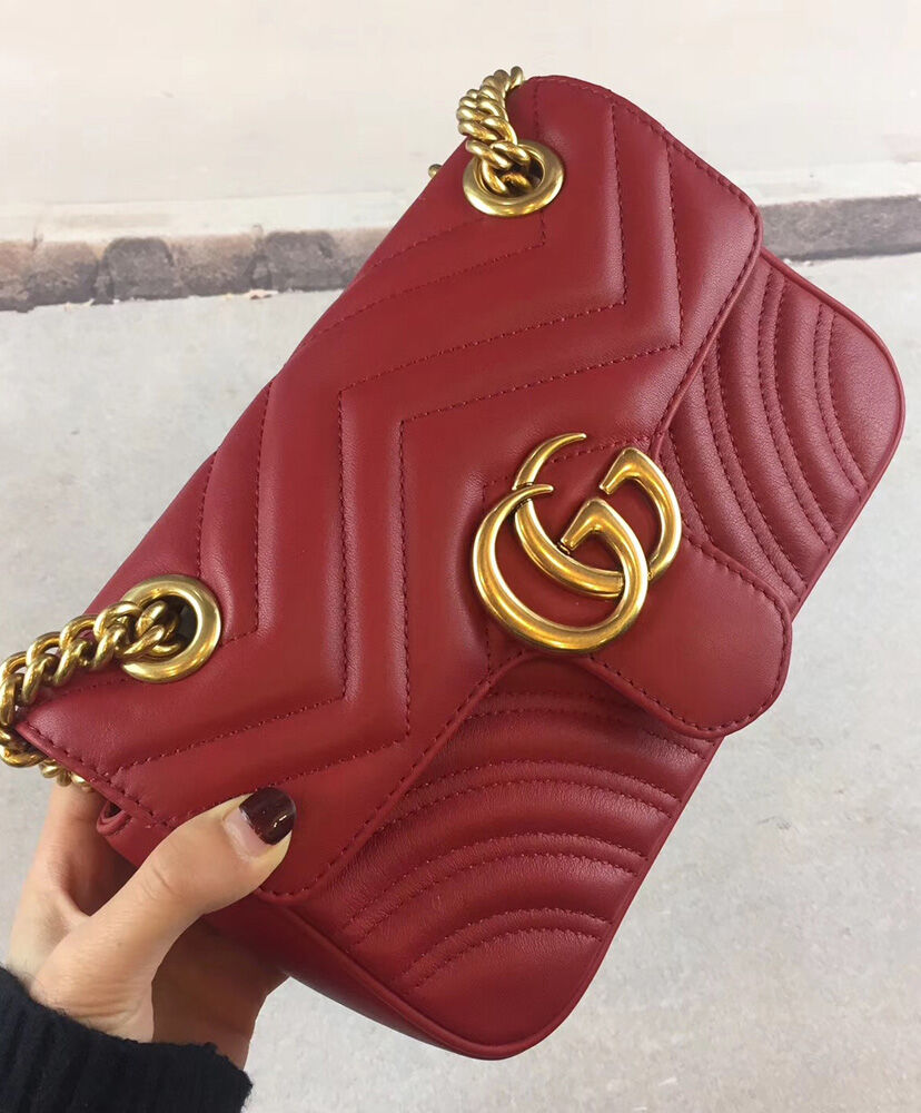 Gucci GG Marmont matelasse mini bag 446744 Red