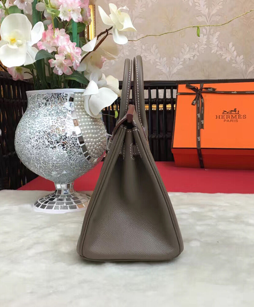 Hermes Birkin 25 Epsom Leather Paon Phw Gray