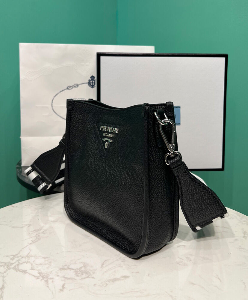 Prada Leather Mini Shoulder Bag Black