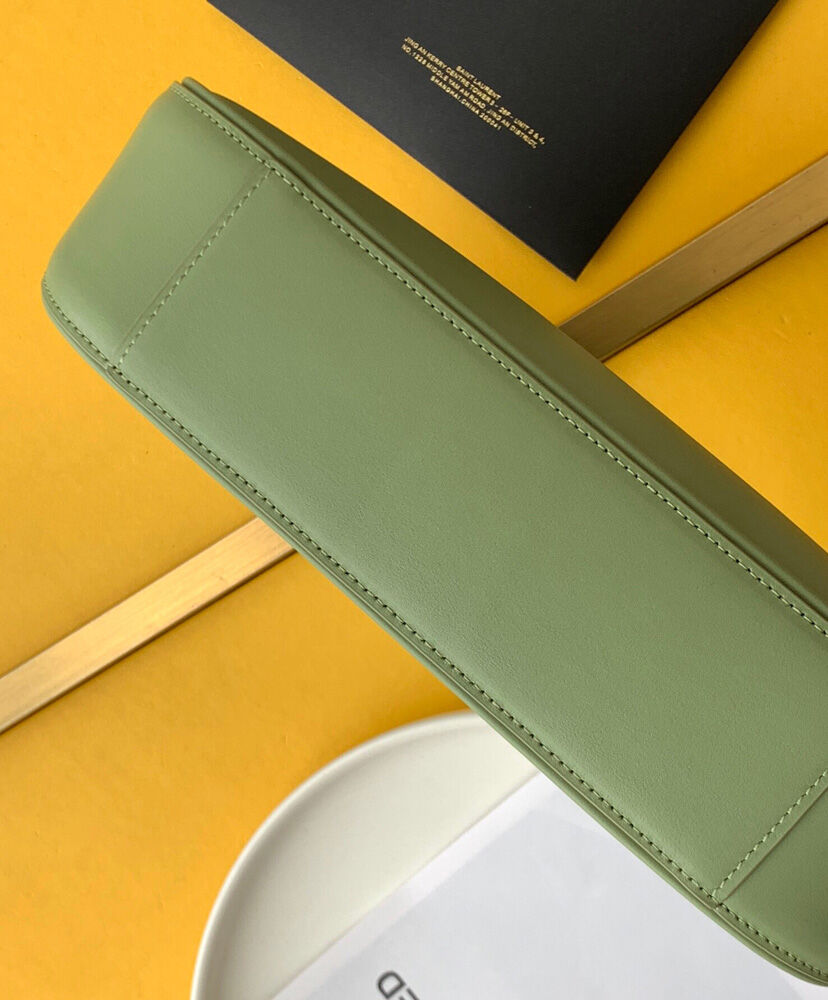 Saint Laurent Le 5 A 7 Hobo Bag In Smooth Leather Green