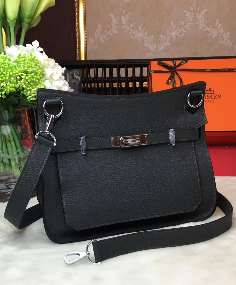 Hermes Jypsiere 28 Bag Togo Leather Black