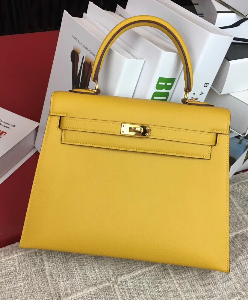 Hermes Kelly Bag 28 Epsom Leather Yellow