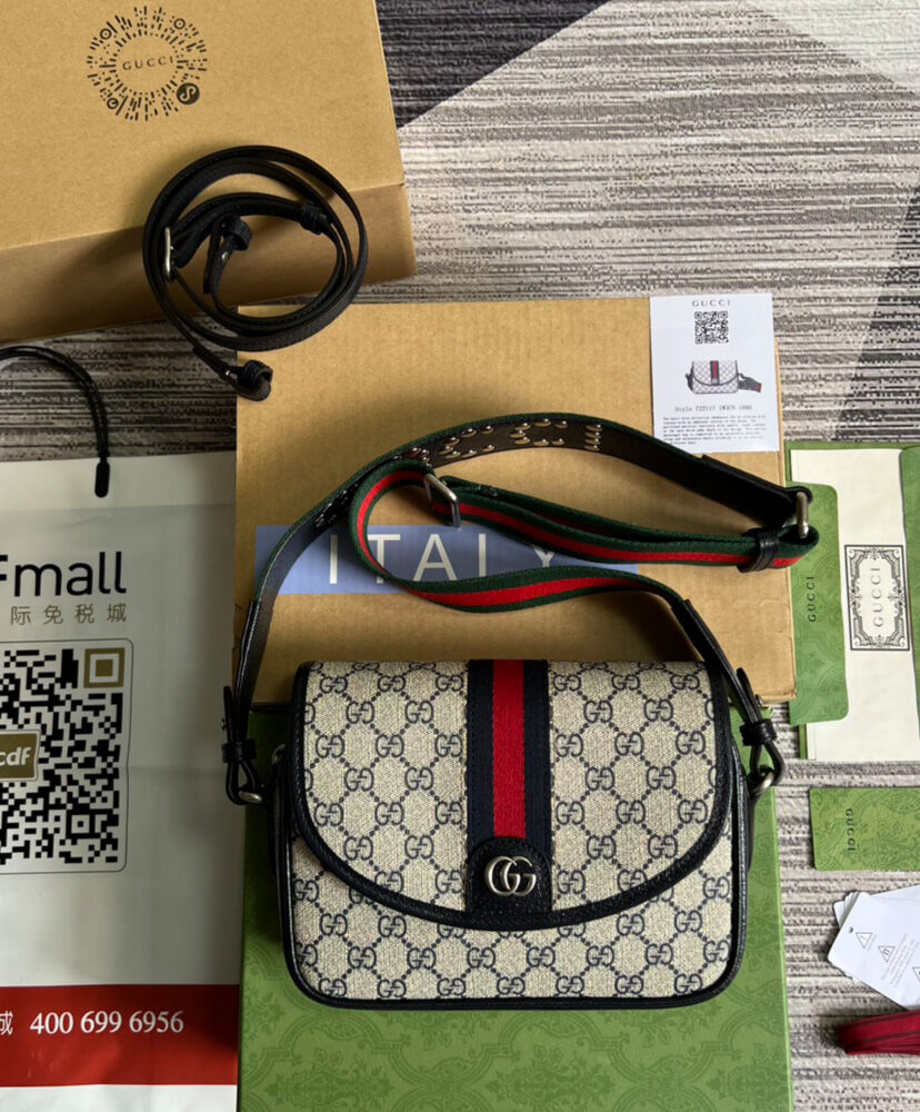 Gucci Ophidia Mini GG Shoulder Bag 722117 Blue