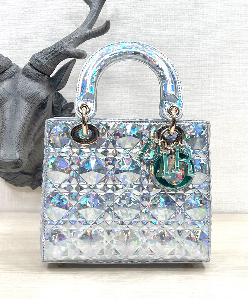 Christian Dior Small Lady Dior My Abcdior Bag Silver