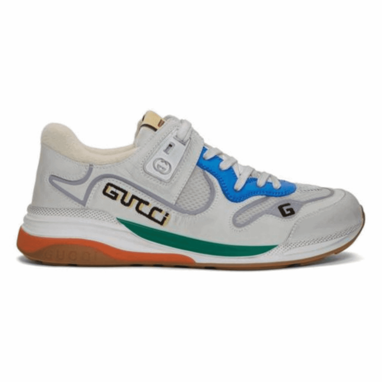GUCCI G LINE SNEAKERS IN LEATHER AND MESH WITH EMBROIDERED LOGO   GC117