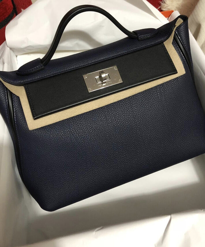 Hermes Sac 24/24 Bag Dark Blue