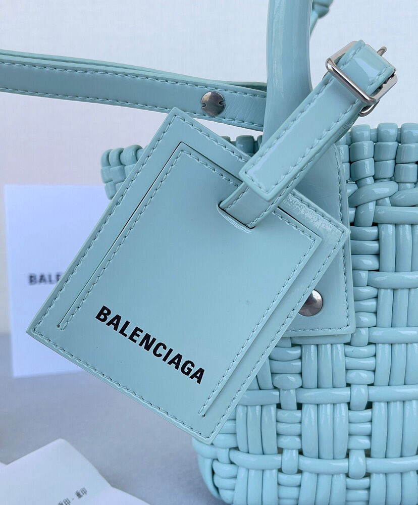 Balenciaga Bistro XXS Basket With Strap Light Blue