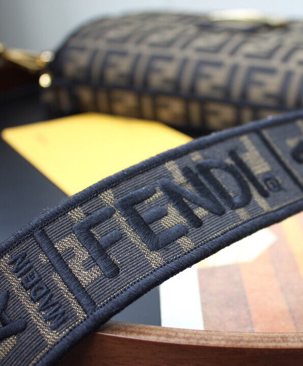 Fendi Baguette Fabric Bag 8BR600 Coffee