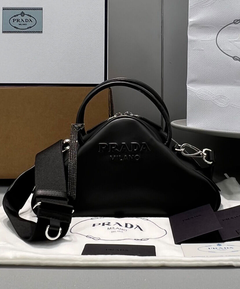 Prada Leather Prada Triangle Bag Black