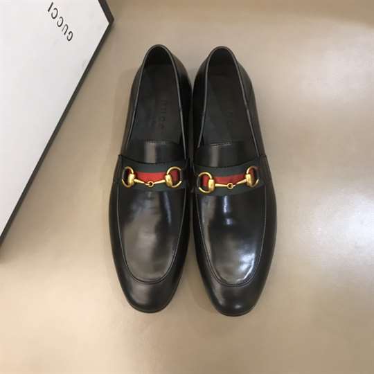 GUCCI 10MM LEATHER FOLDABLED LOAFERS W/ WEB   LDG017