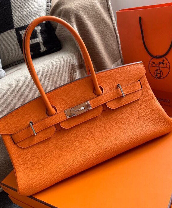 Hermes Birkin 42 Togo Handbag Orange