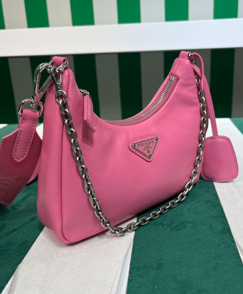 Prada Padded Nappa-leather Prada Re-Edition 2005 Shoulder Bag 1BH204 Pink