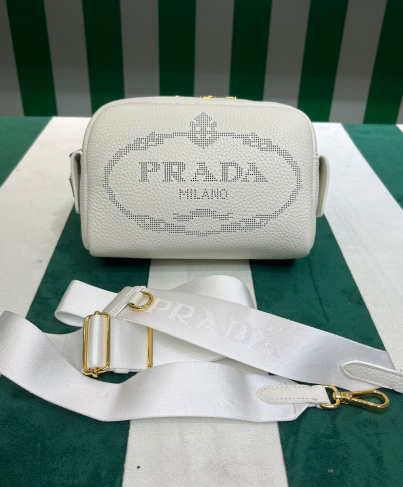 Prada Leather Shoulder Bag 1BH187 Cream