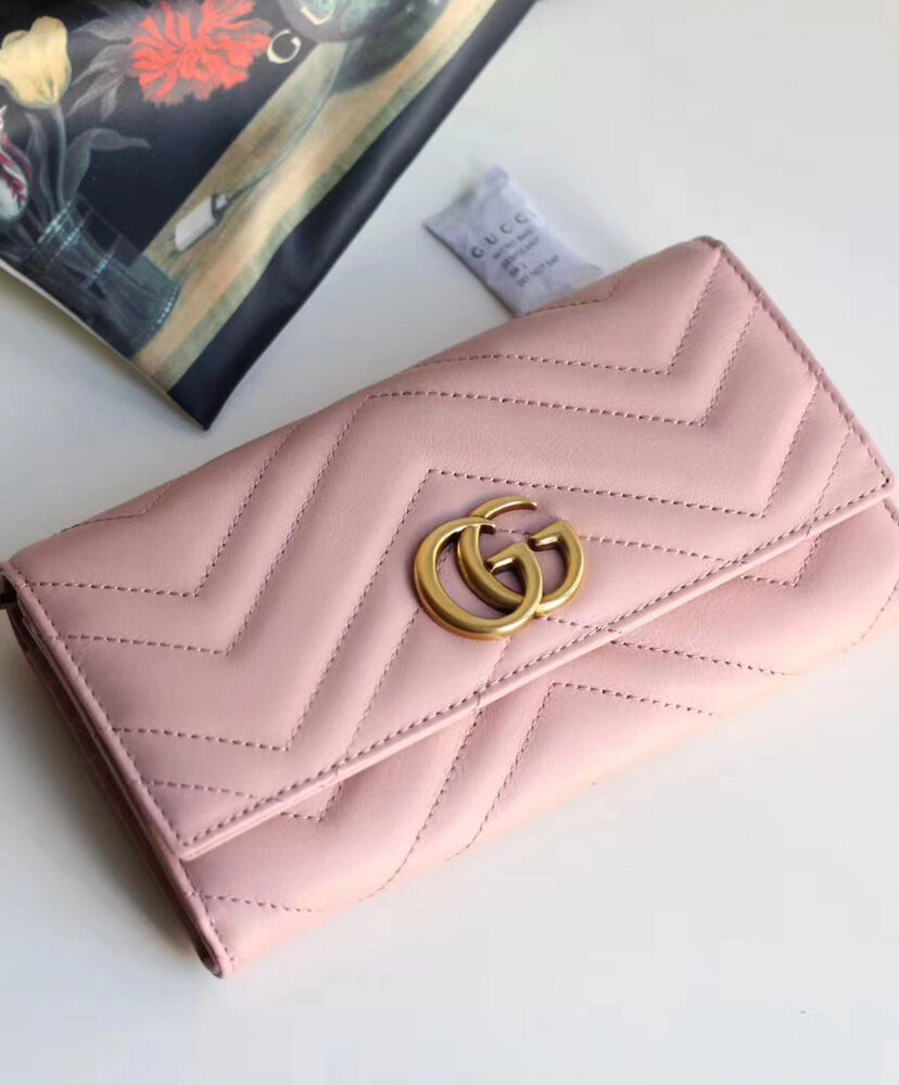 Gucci GG Marmont continental wallet 443436 Pink