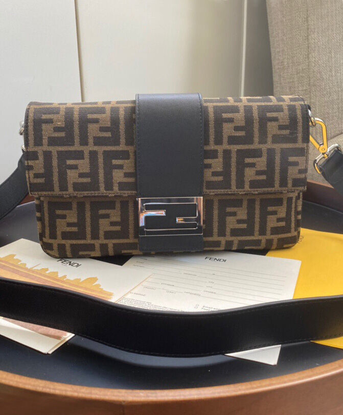 Fendi Baguette Fabric Bag 7VA472 Black