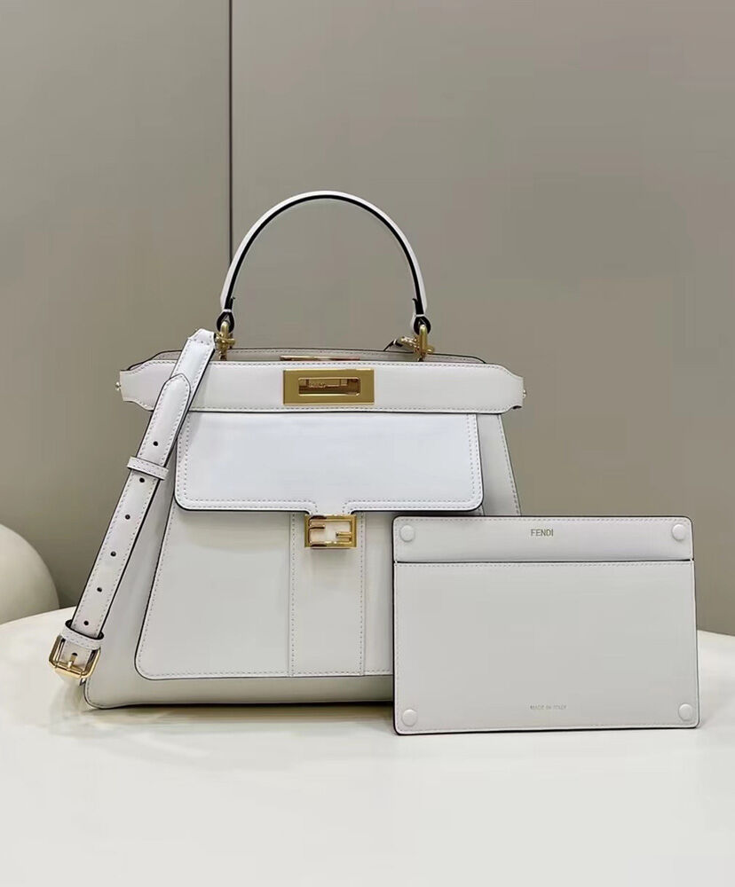 Fendi Peekaboo ISeeU Medium Tote 8BN321 White