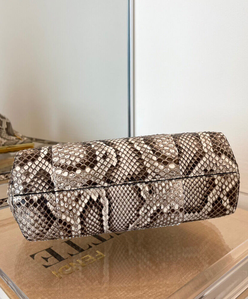Fendi First Small Natural python Leather Bag 8BP129 Gray