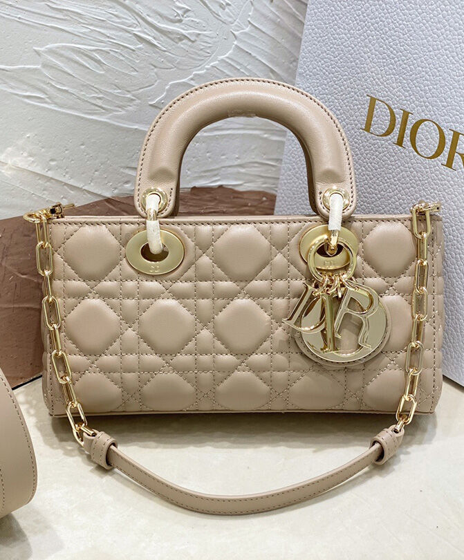 Christian Dior Small Lady D-Joy Bag Apricot