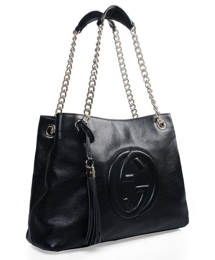 Gucci Soho Leather Tote 308982 Black