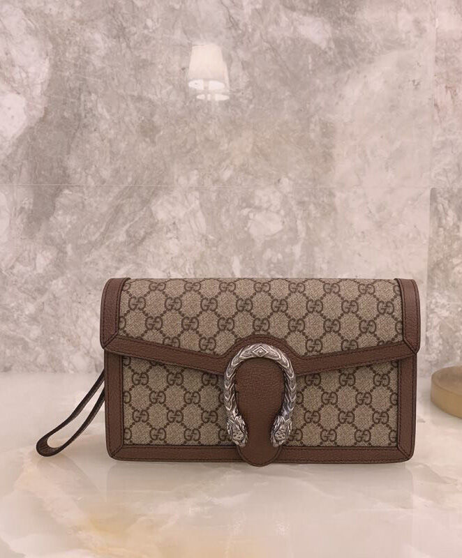Gucci Dionysus GG Supreme clutch 621197 Dark Coffee