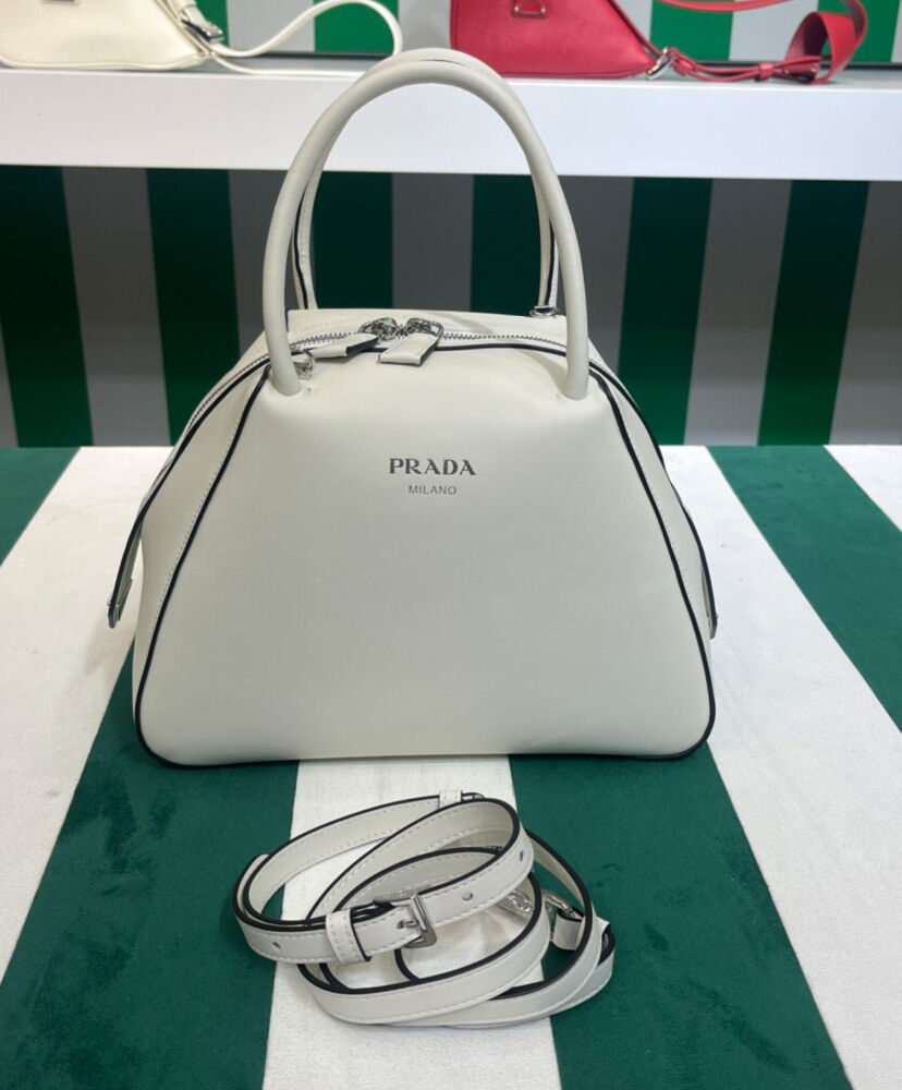 Prada Small Leather Prada Supernova Handbag 1BA366 Cream