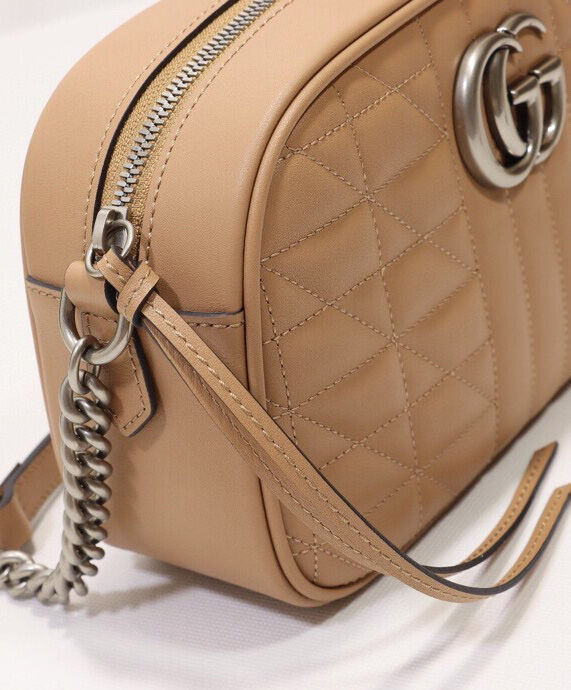 Gucci GG Marmont Small Shoulder Bag 447632 Apricot