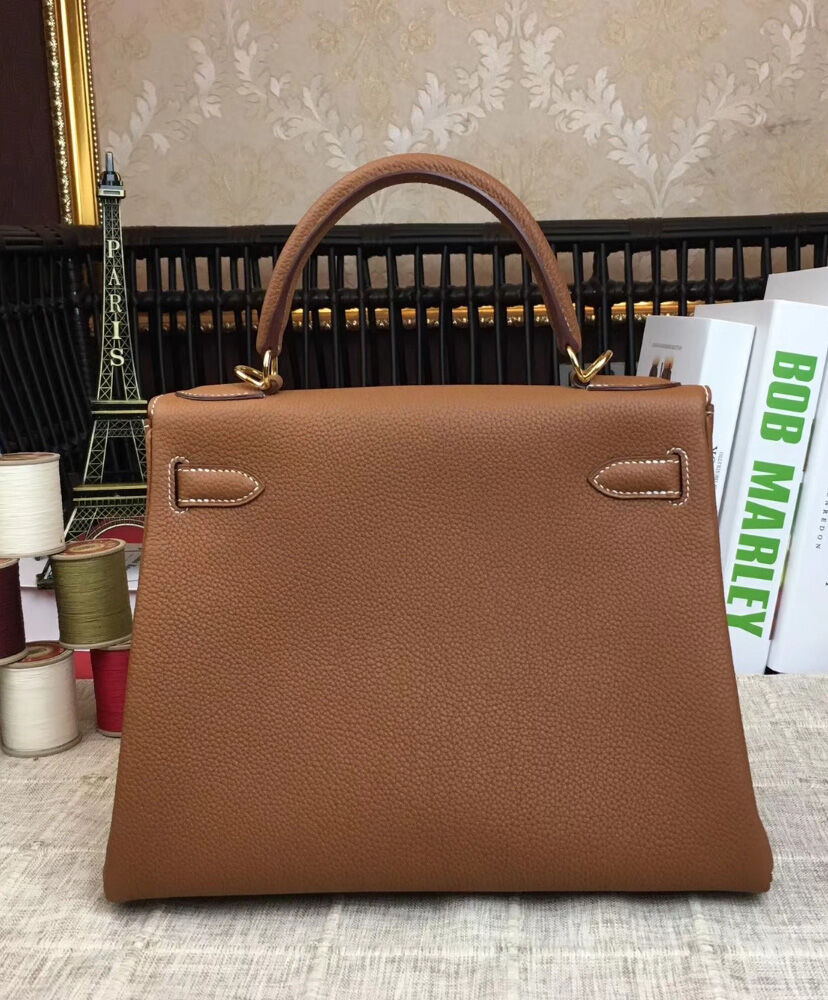 Hermes Kelly Bag 25 Togo Leather Light Coffee