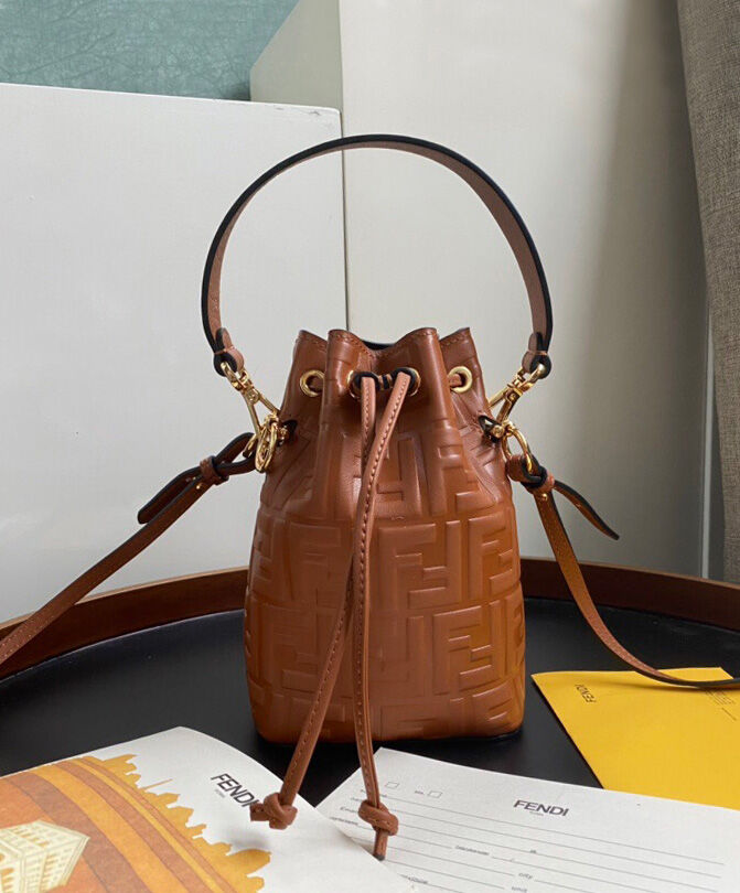 Fendi Mon Tresor Leather Mini Bag 8BS010 Coffee
