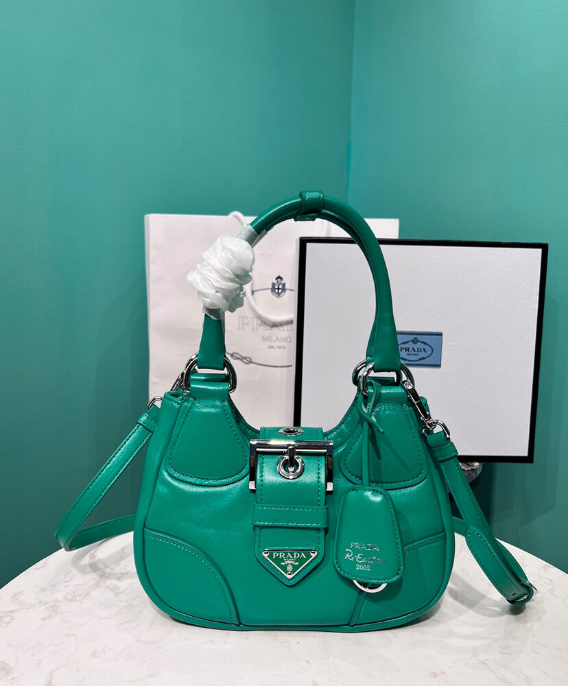 Prada Moon Padded Nappa-leather Bag 1BA381 Green