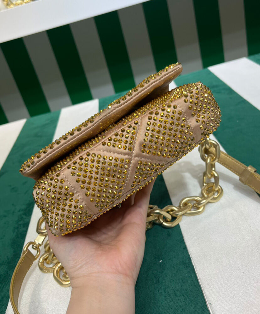 Prada Satin Mini-bag With Crystals 1BD329 Golden