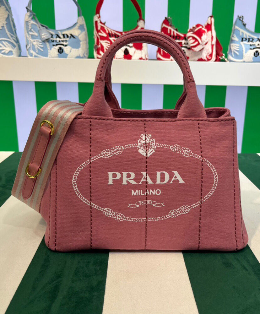 Prada Denim Tote 1BG439 Peachblow