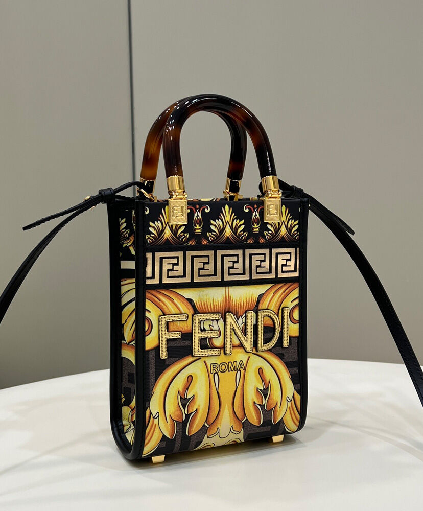 Fendi Mini Sunshine Shopper Black